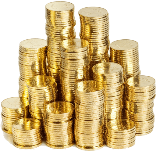 Goldene Münzstapel aufeinandergelegt
